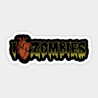 I Love Zombies Sticker